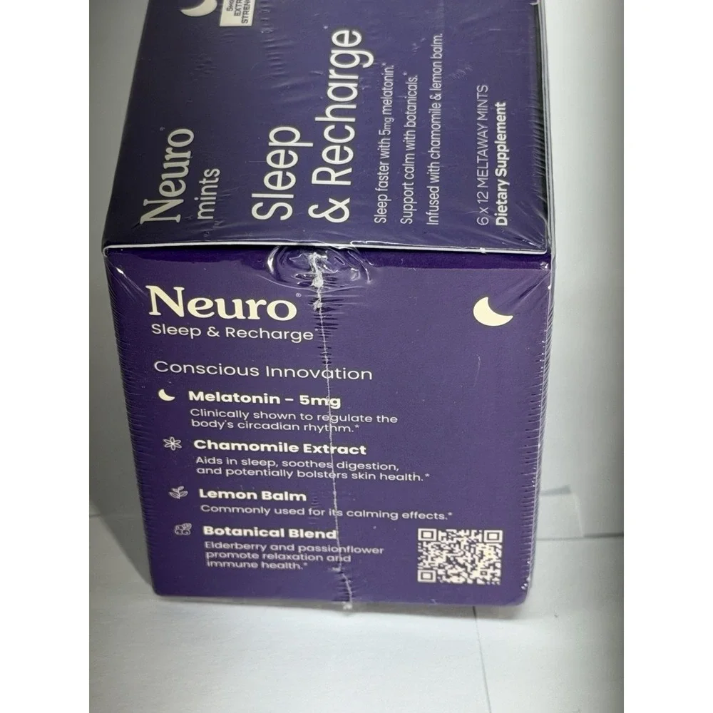 Neuro Melatonin 5mg Sleep & Recharge Mints (72 Pieces) - Fast Dissolve Melatonin